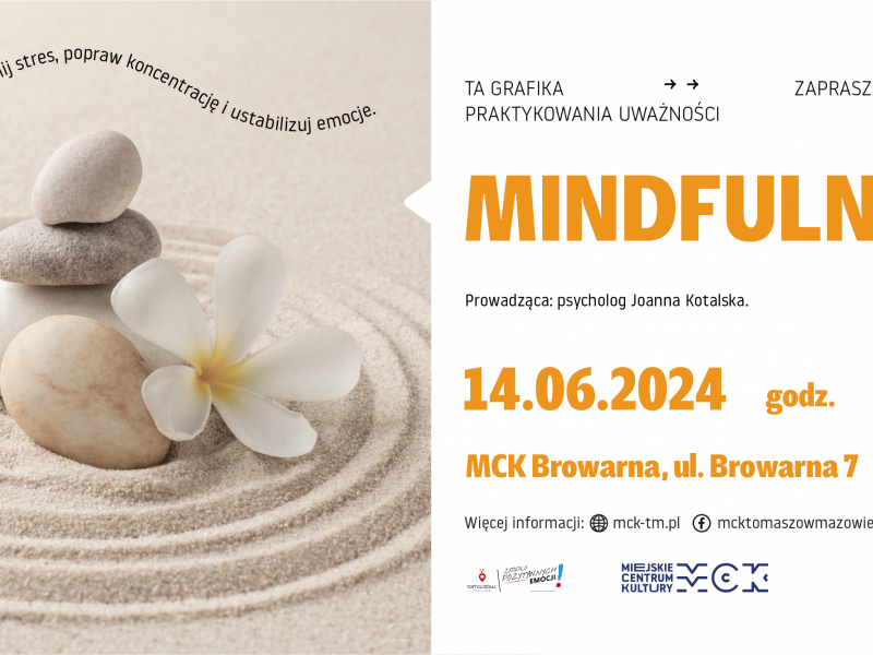 Na zdjęciu plakat warsztatów Mindfulness